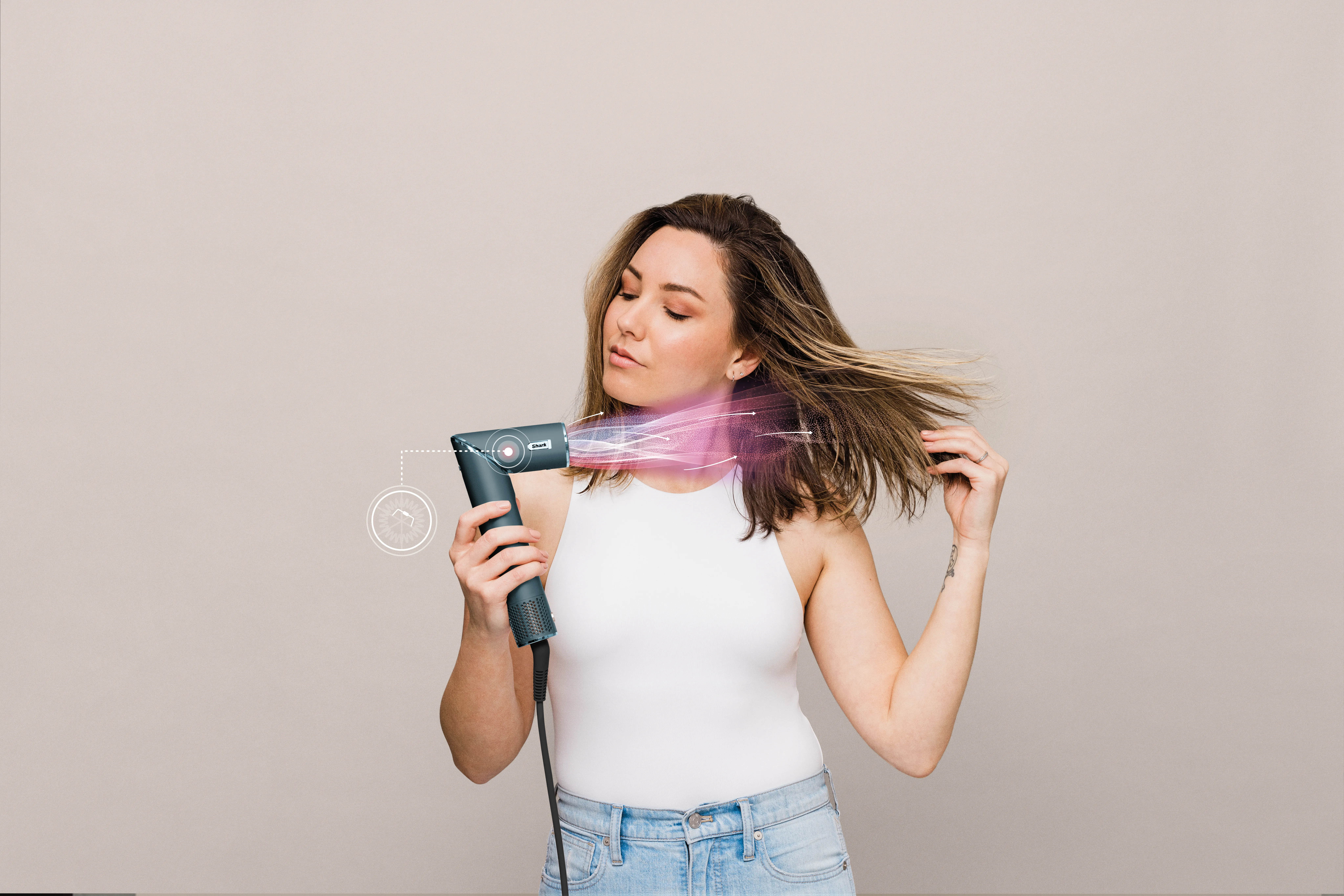 Shark FlexStyle HD450TLEU, 1400W - travel hair dryer, Ottanio/Teal