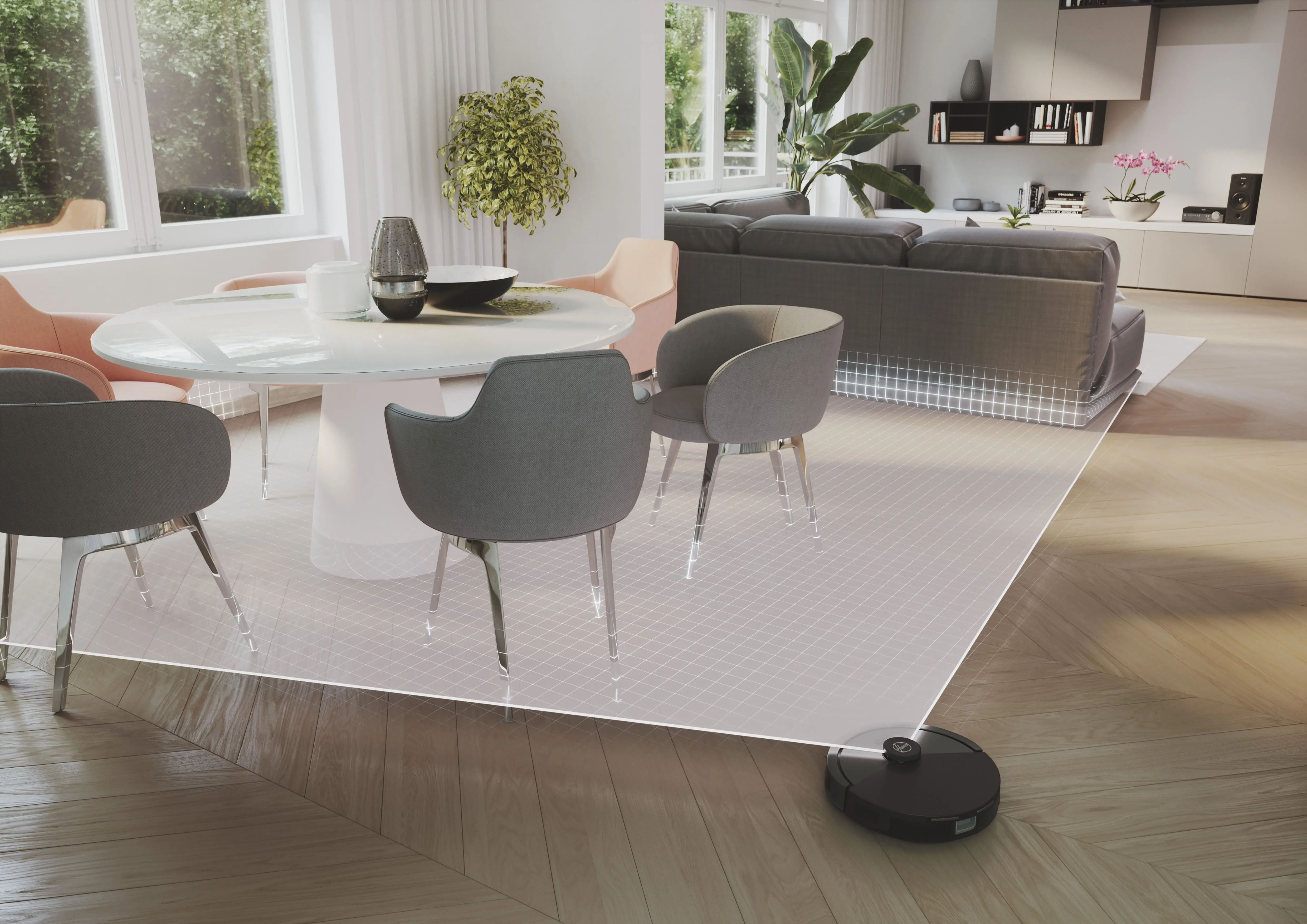 Hoover HG410D 011 Robot vacuum cleaner, Iron Grey