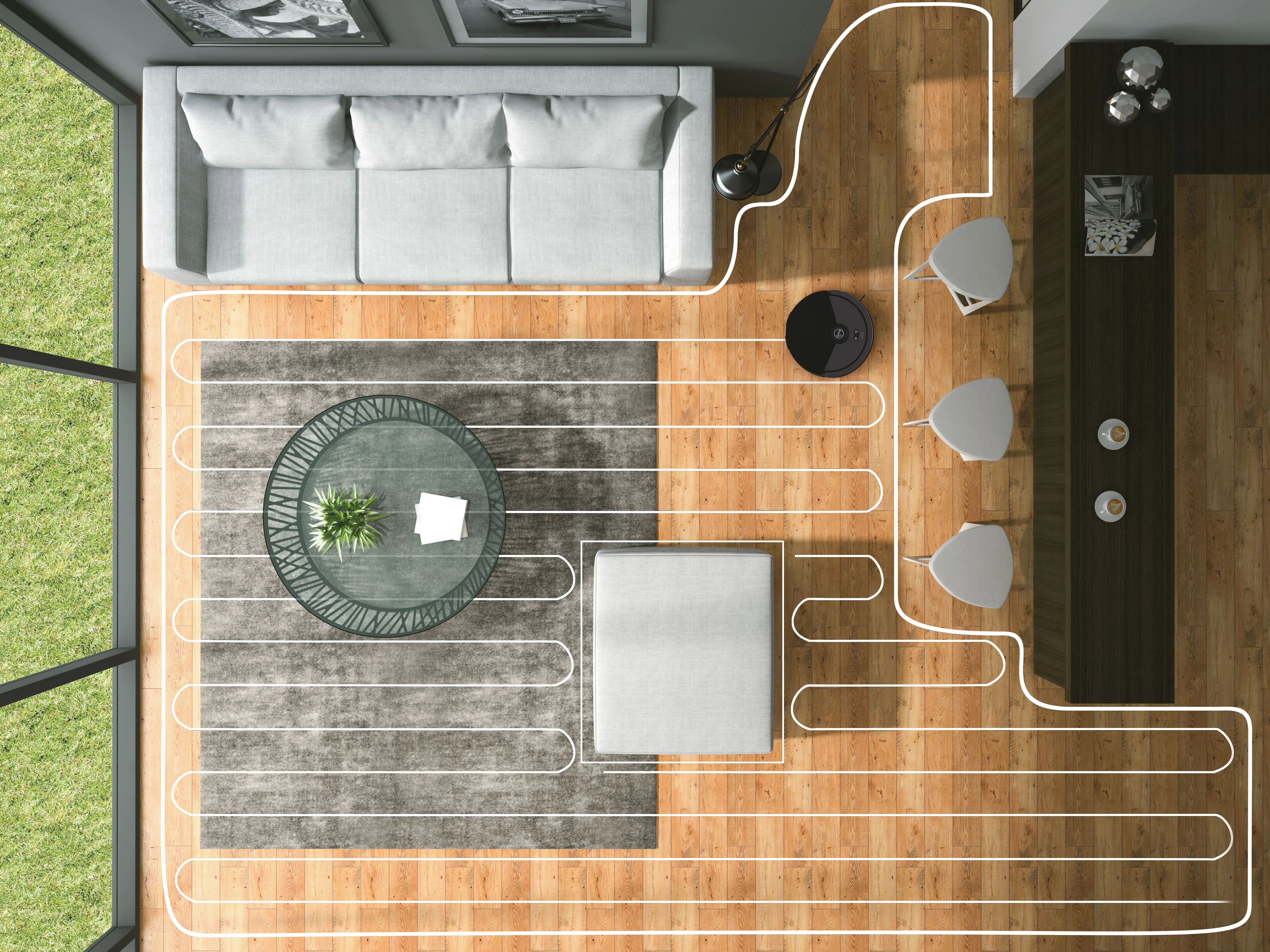 Hoover HG410D 011 Robot vacuum cleaner, Iron Grey