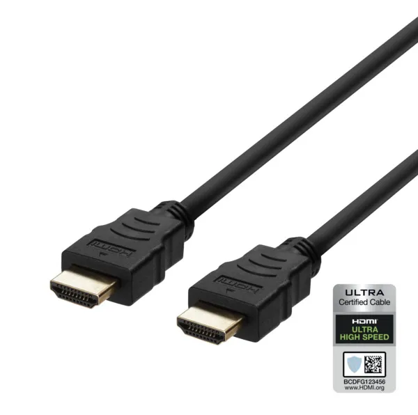 Deltaco  HDMI &ndash; HDMI 2.1 - cable, 1 m, Black