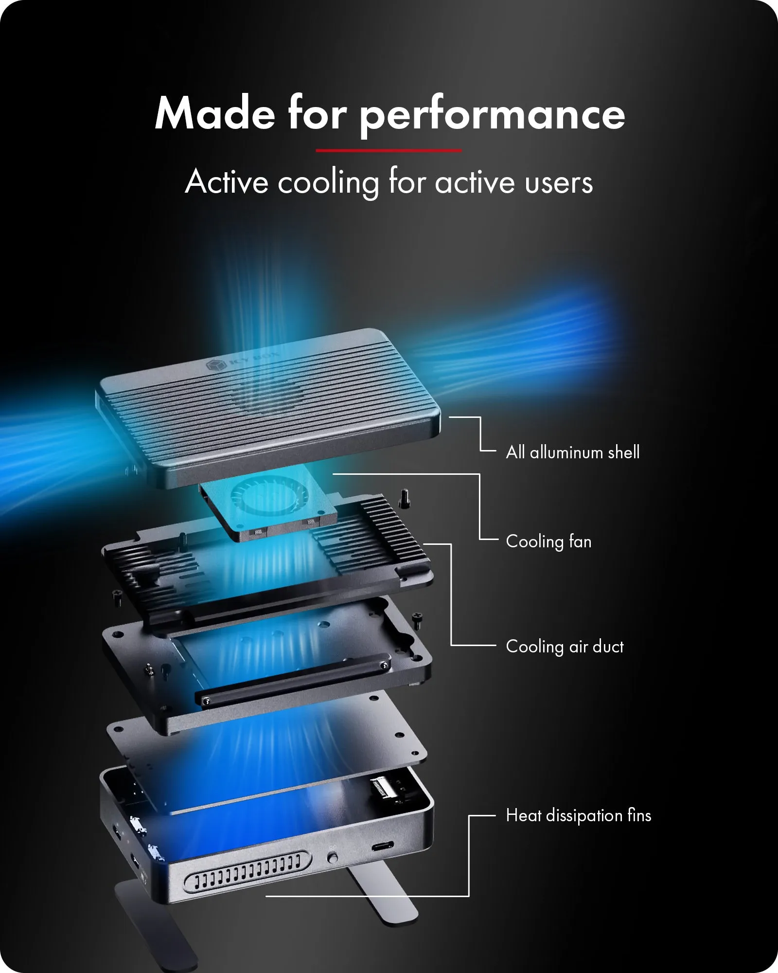 ICYBOX IB-RD2818DK-40G 2-facks M.2 NVMe-dockningsstation, USB4 / Thunderbolt 3, h&aring;rdvaru-RAID 0/1, 40 Gb/s