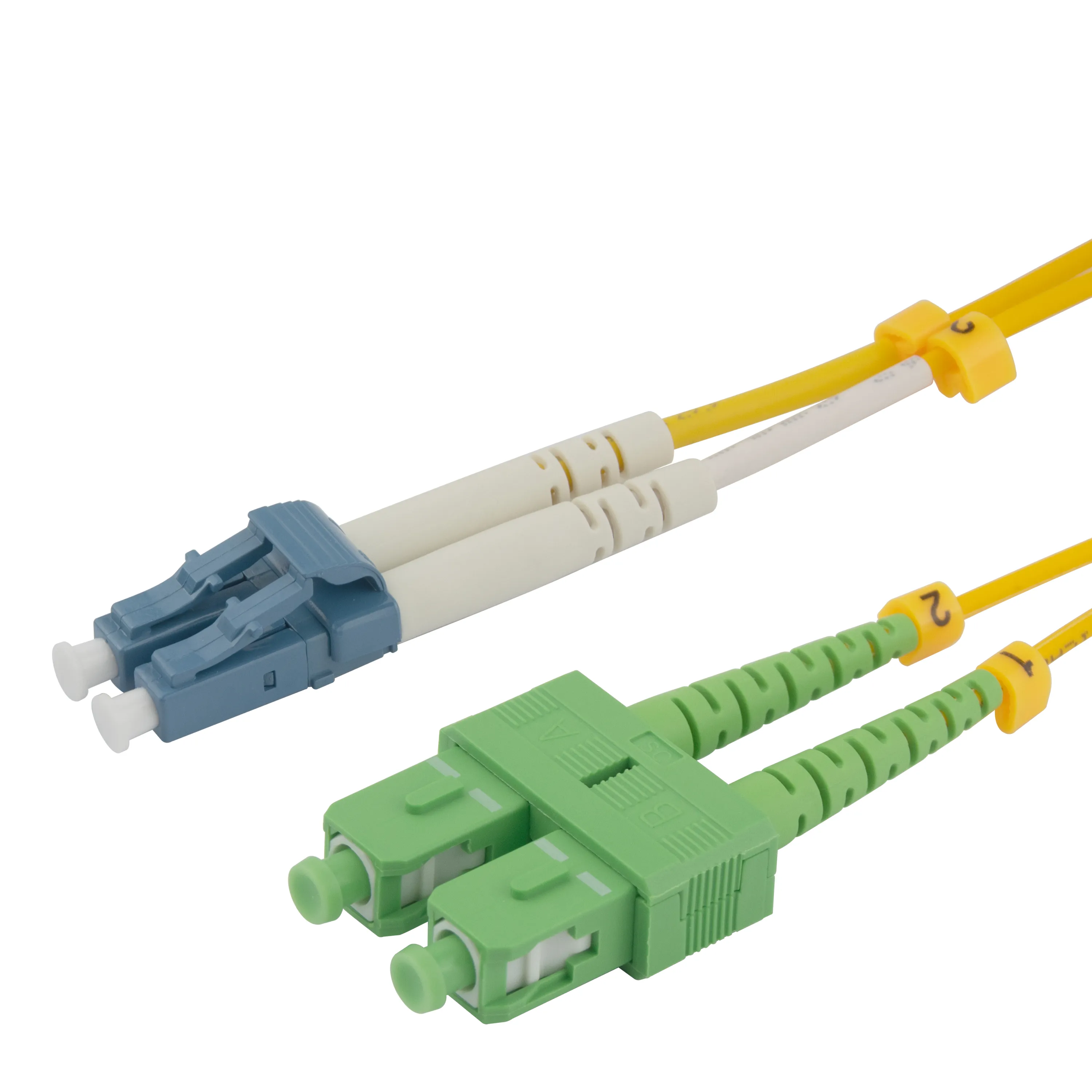 Deltaco OS2 LC-SC 1.5m Fiber Optic Cable, Yellow