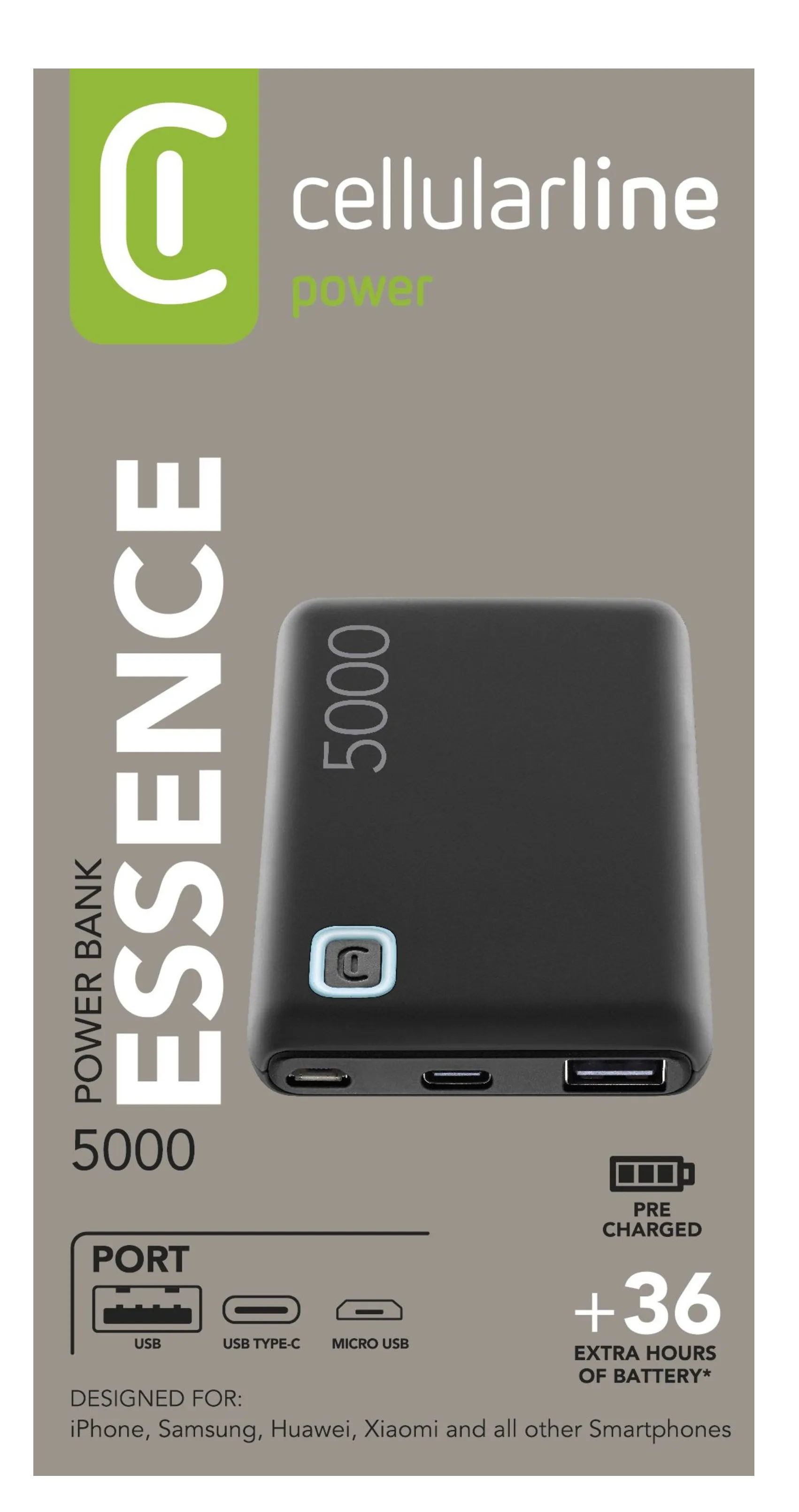 CELLULARLINE Power Bank ESSENCE 5000