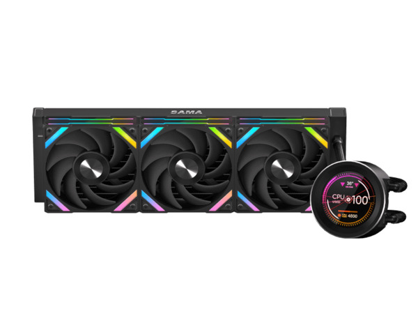 SAMA Q60 Black LCD ARGB 360mm Liquid CPU Cooler