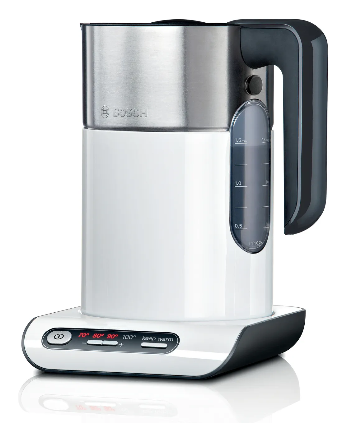 Bosch Styline TWK8611P -vedenkeitin, 1,5 l, 2400 W, valkoinen