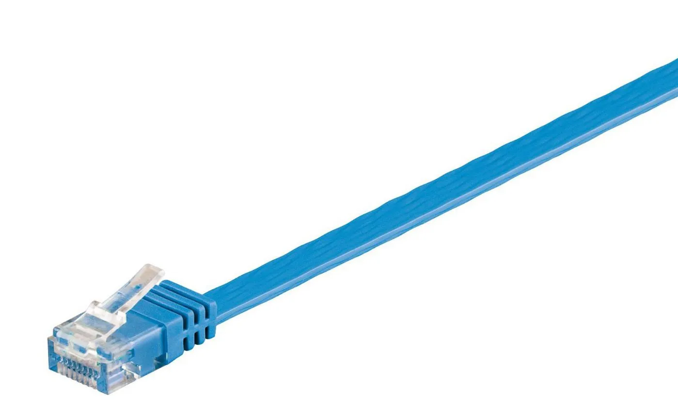 MicroConnect Cat6 U/UTP Flat - n&auml;tverkskabel, 2 m, Bl&aring;