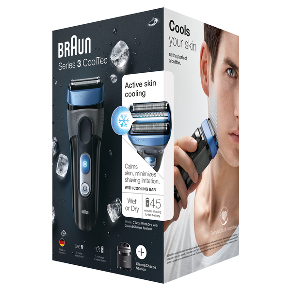 BRAUN PARRANAJOKONE CoolTec CT2CC ProSkin Huoltokeskuksella. Wet&amp;Dry, &deg;CoolTec - maailman ensimm&auml;inen parranajokone aktiivisella viilennysteknologialla, joka pi