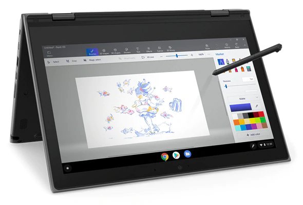 Lenovo 11.6" 500e (2nd Gen), 8GB RAM, 64GB eMMC, Chrome OS - notebook, Black