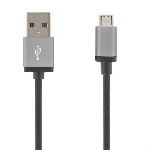 DELTACO PRIME USB-synk-/latauskaapeli, USB Micro B, 2m, musta
