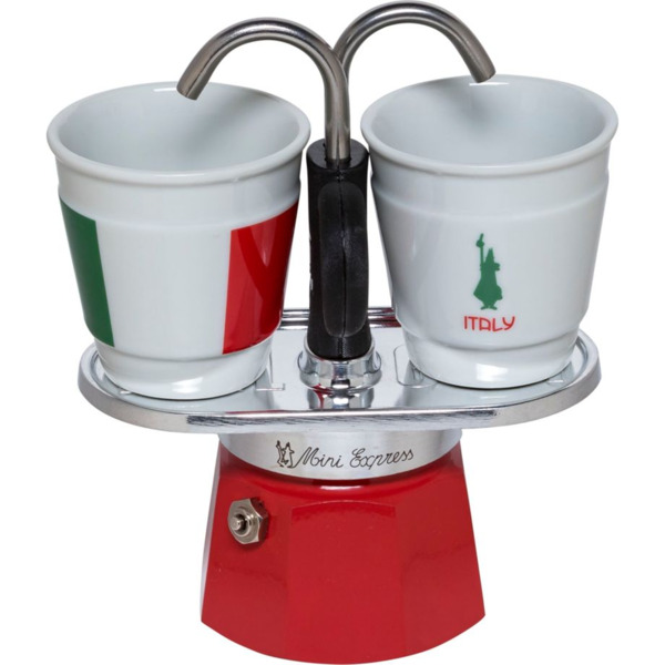 Bialetti Mini Italia Moka Pot, 2 Cups, Aluminium