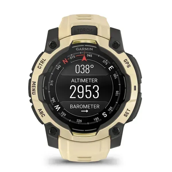 Garmin Instinct 3 45mm AMOLED Sports Watch, Citrine/Gray