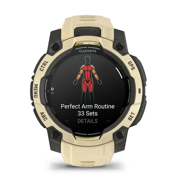Garmin Instinct 3 45mm AMOLED -urheilukello, Citrine/harmaa