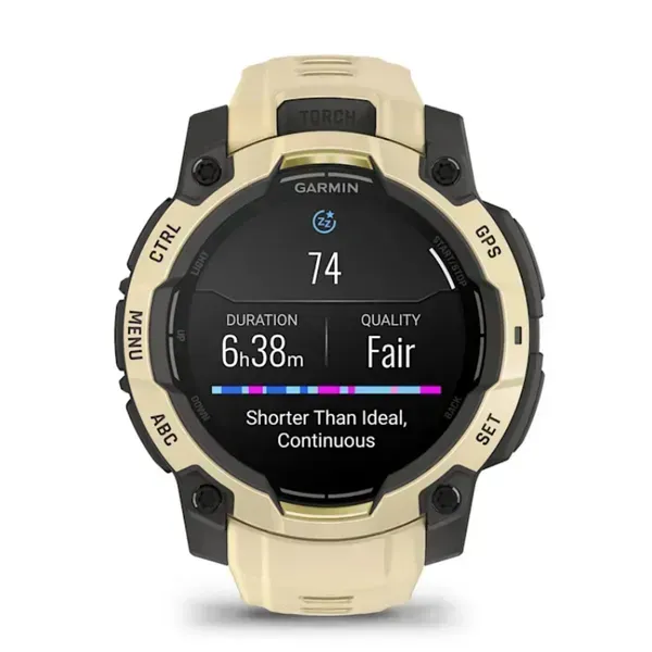 Garmin Instinct 3 45mm AMOLED Sports Watch, Citrine/Gray
