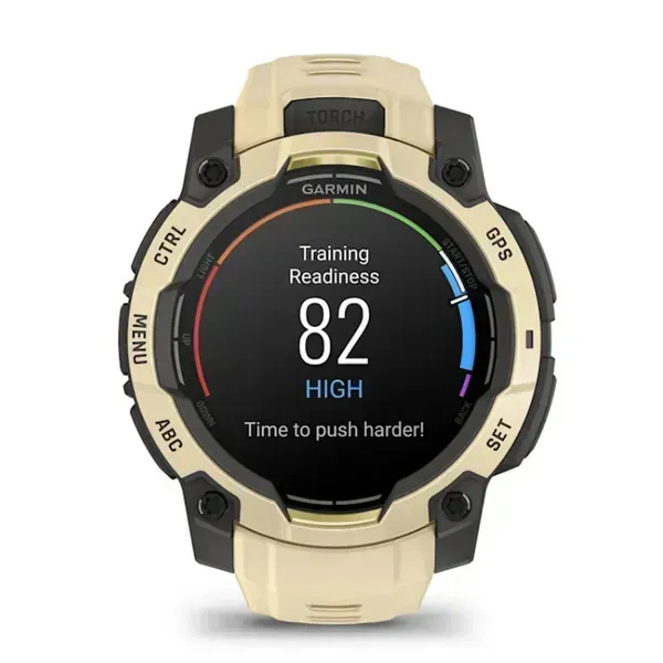 Garmin Instinct 3 45mm AMOLED Sports Watch, Citrine/Gray