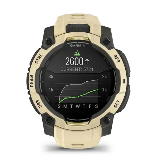 Garmin Instinct 3 45mm AMOLED -urheilukello, Citrine/harmaa