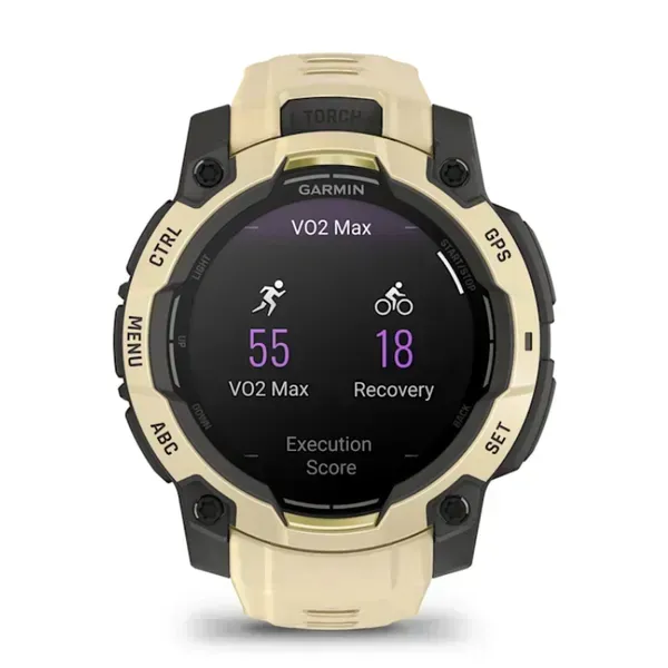 Garmin Instinct 3 45mm AMOLED -urheilukello, Citrine/harmaa