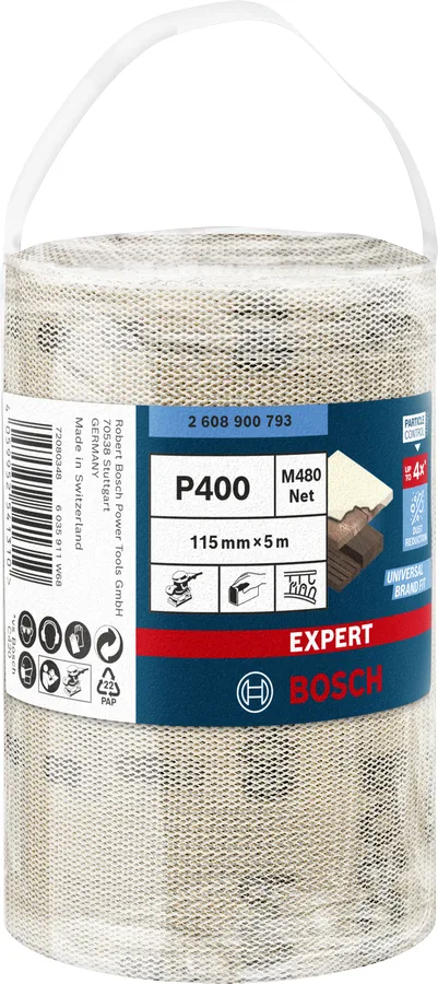 Bosch Expert M480 net sanding roll 115mm, K400, sanding sheet (5 meters)