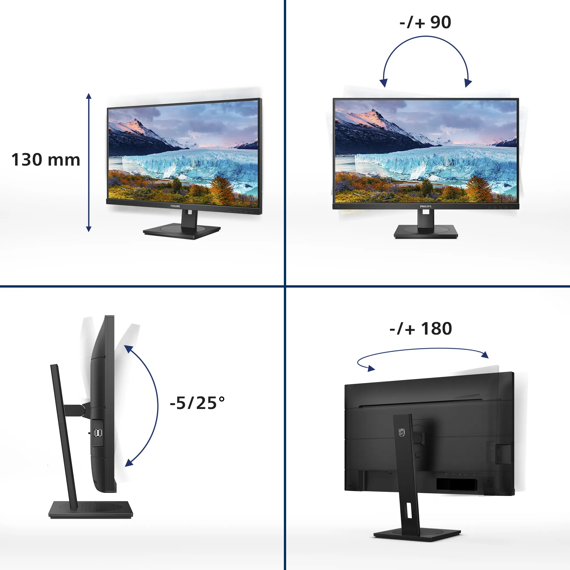 Philips 273S1/00 27" Full HD, IPS Monitor with USB-C hub