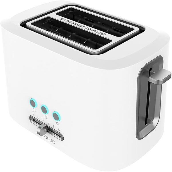 Cecotec Toast&amp;Taste 9000 Double White -leiv&auml;npaahdin, 980 W, 2 viipaletta