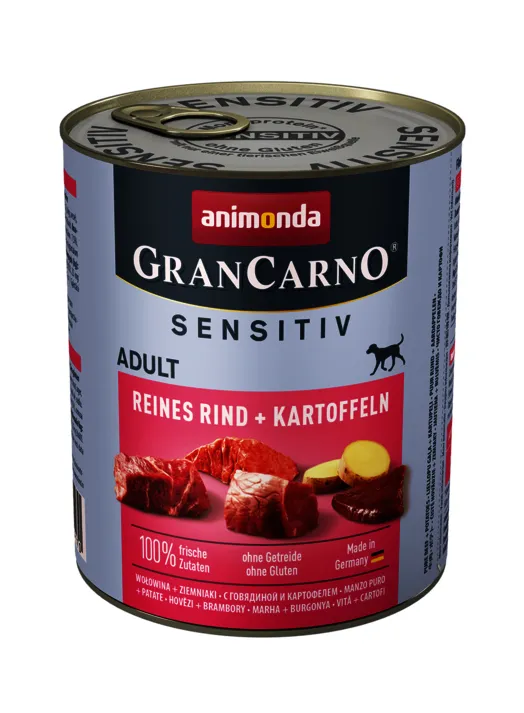 Animonda GranCarno Sensitiv Adult Pure Beef with Potatoes, V&aring;tfoder f&ouml;r hund, 800 g
