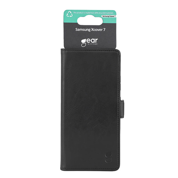 GEAR Wallet, Galaxy XCover 7 -lompakkokotelo, Musta