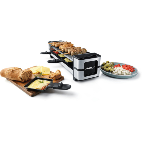 Steba RC 140 Raclette Grill, 4 Persons, 600 Watts, Black / Stainless Steel