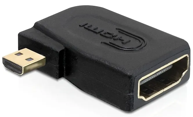 DeLOCK HDMI adapter, Micro HDMI ha - HDMI ho, vinklad, svart