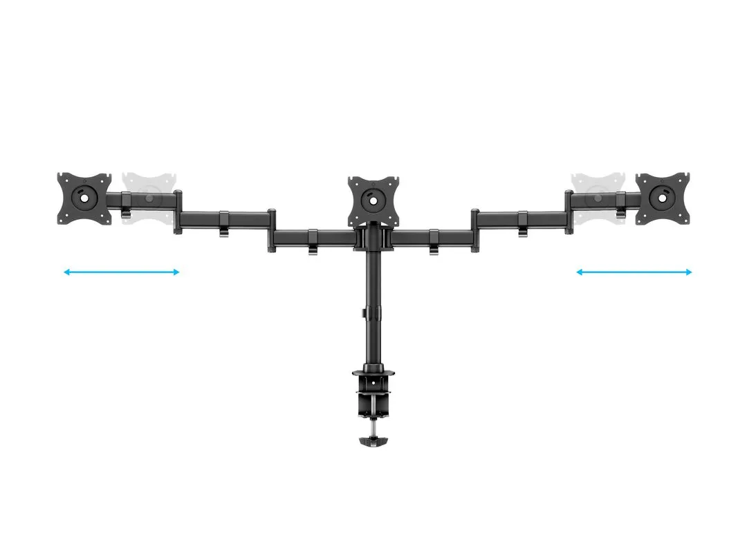 Multibrackets M Deskmount Basic Triple, -monitor arm, black, 15&quot;-27&quot;, 7,5kg