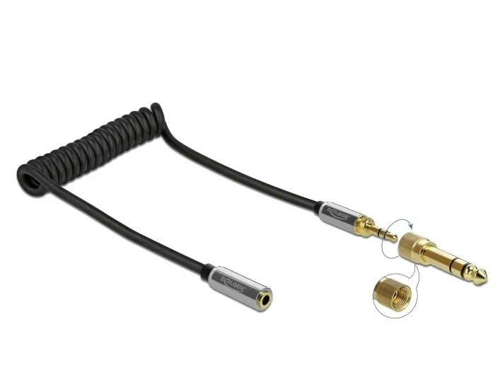 De-Lock  3.5mm – 3.5mm -adapteri, Musta