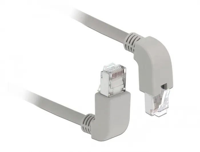 Delock Network cable RJ45 Cat.5e SF/UTP upwards / downwards angled 2 m