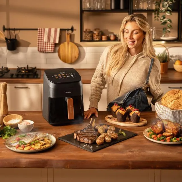 Cecotec Cecofry&Grill Smokin' 4500, 4,5 l, 1900 W, airfryer, musta
