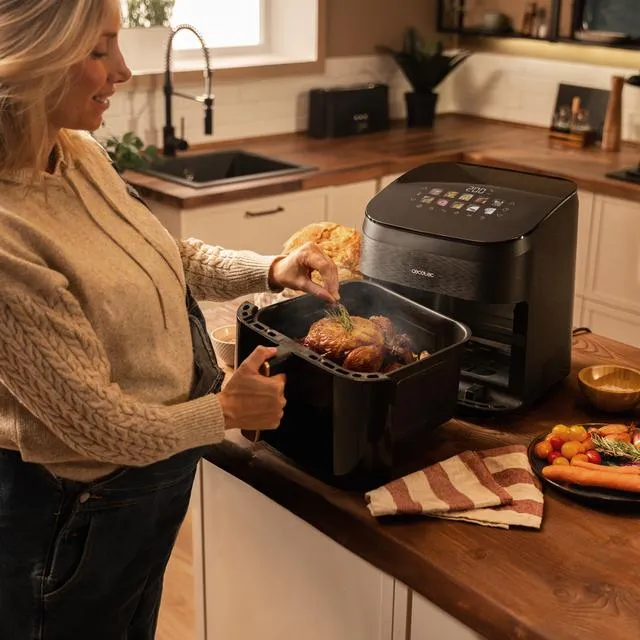 Cecotec Cecofry&amp;Grill Smokin' 4500, 4,5 l, 1900 W, airfryer, musta