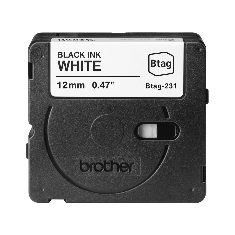 (Bargains) BTAG-231 12mm Black on white tape