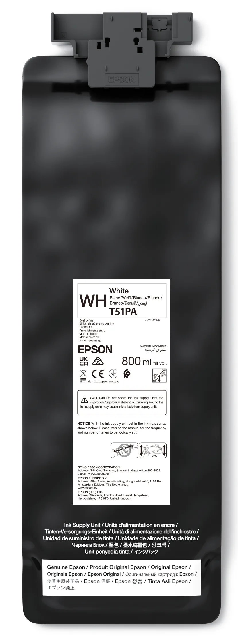 Epson UltraChrome GS3 T51PA00 bl&auml;ckpatron, 800 ml, vit