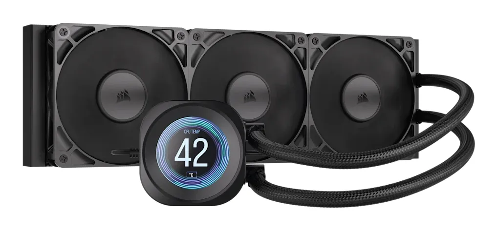 Corsair Nautilus 360 RS LCD 360mm Liquid Cooler, Black