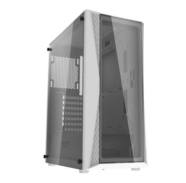 DARKFLASH DK352 Plus Midi-Tower Case with window and RGB lighting, Black and White