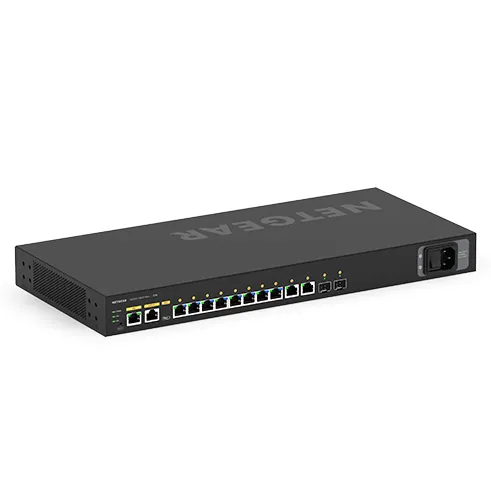 NETGEAR AV Line M4250-10G2F-PoE+ - Kytkin - L3 - Hallinnoitu - 10 x 10/100/1000 (8 PoE+) + 2 x Gigabit SFP - sivusta sivuun ilmavirtaus - räkkiin asennettava -