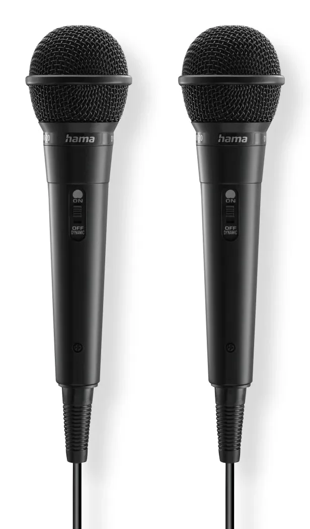 Hama HA-00046002, langallinen karaoke, dynaaminen -mikrofoni, musta