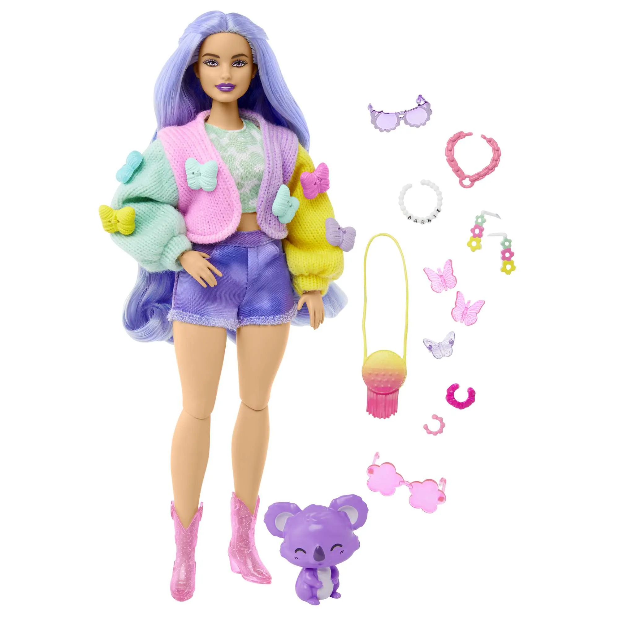 Mattel Barbie Extra Doll 20 - Lavender Hair/Butterfly Hair Clip