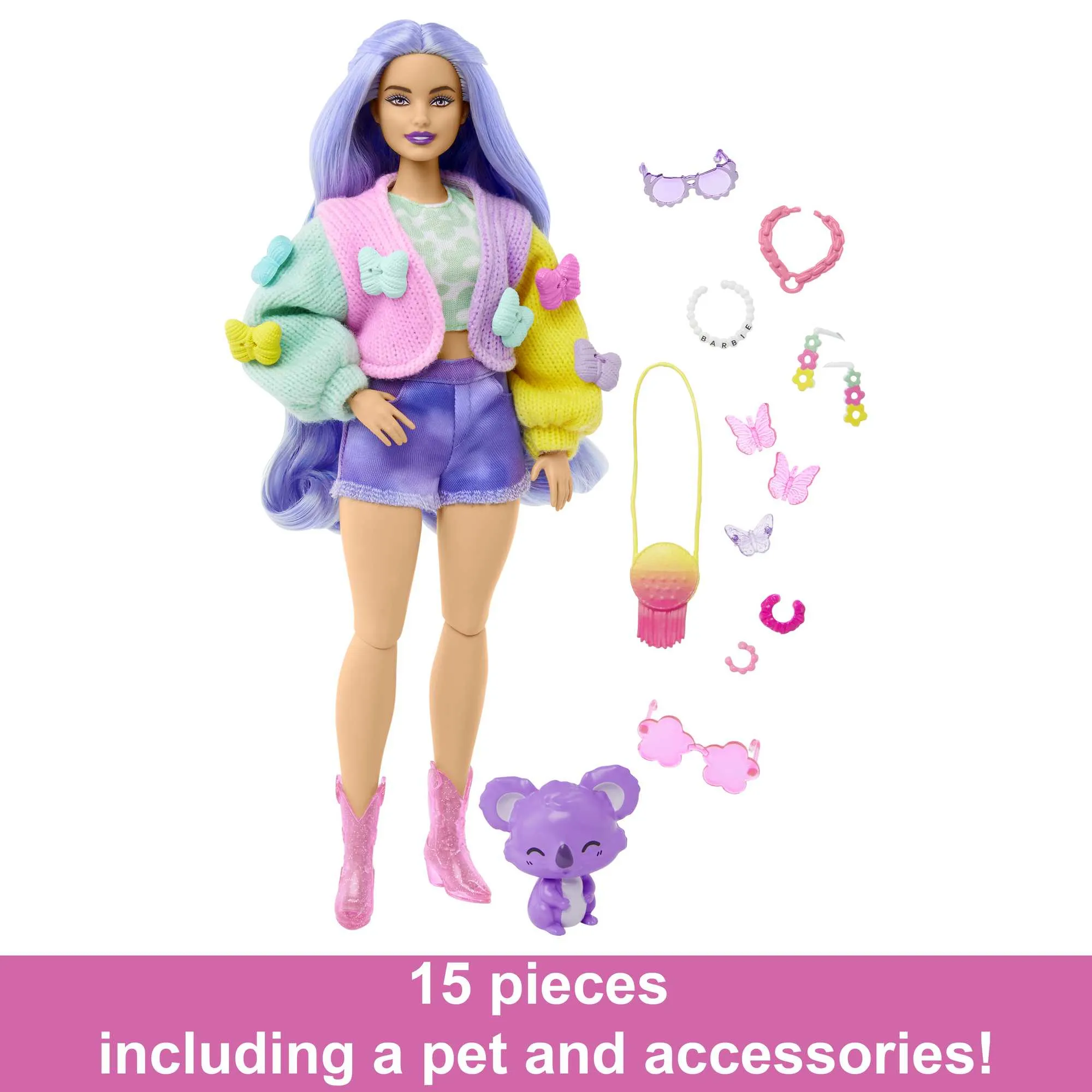 Mattel Barbie Extra Doll 20 - Lavender Hair/Butterfly Hair Clip