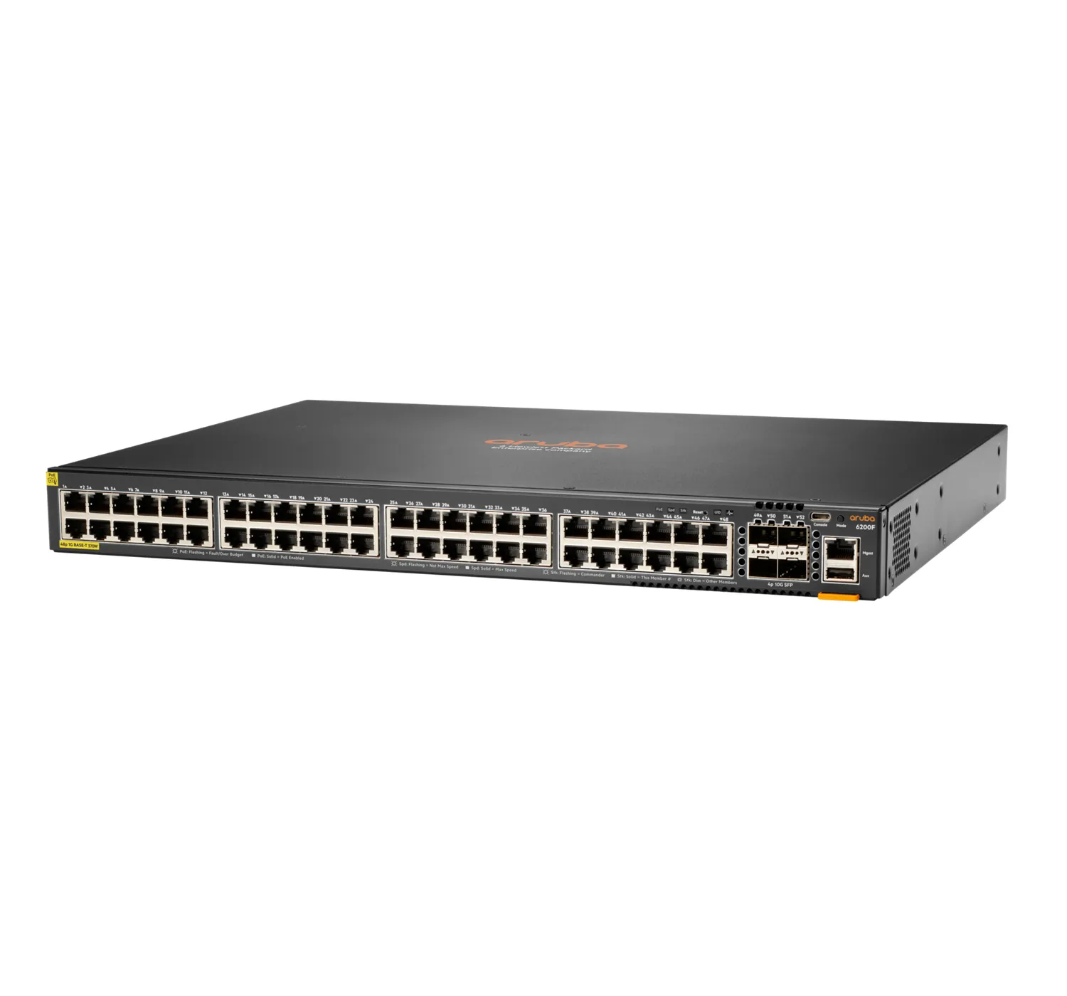 HPE Aruba Networking CX 6200F 48G Class-4 PoE 4SFP+ 370W Switch (EN)