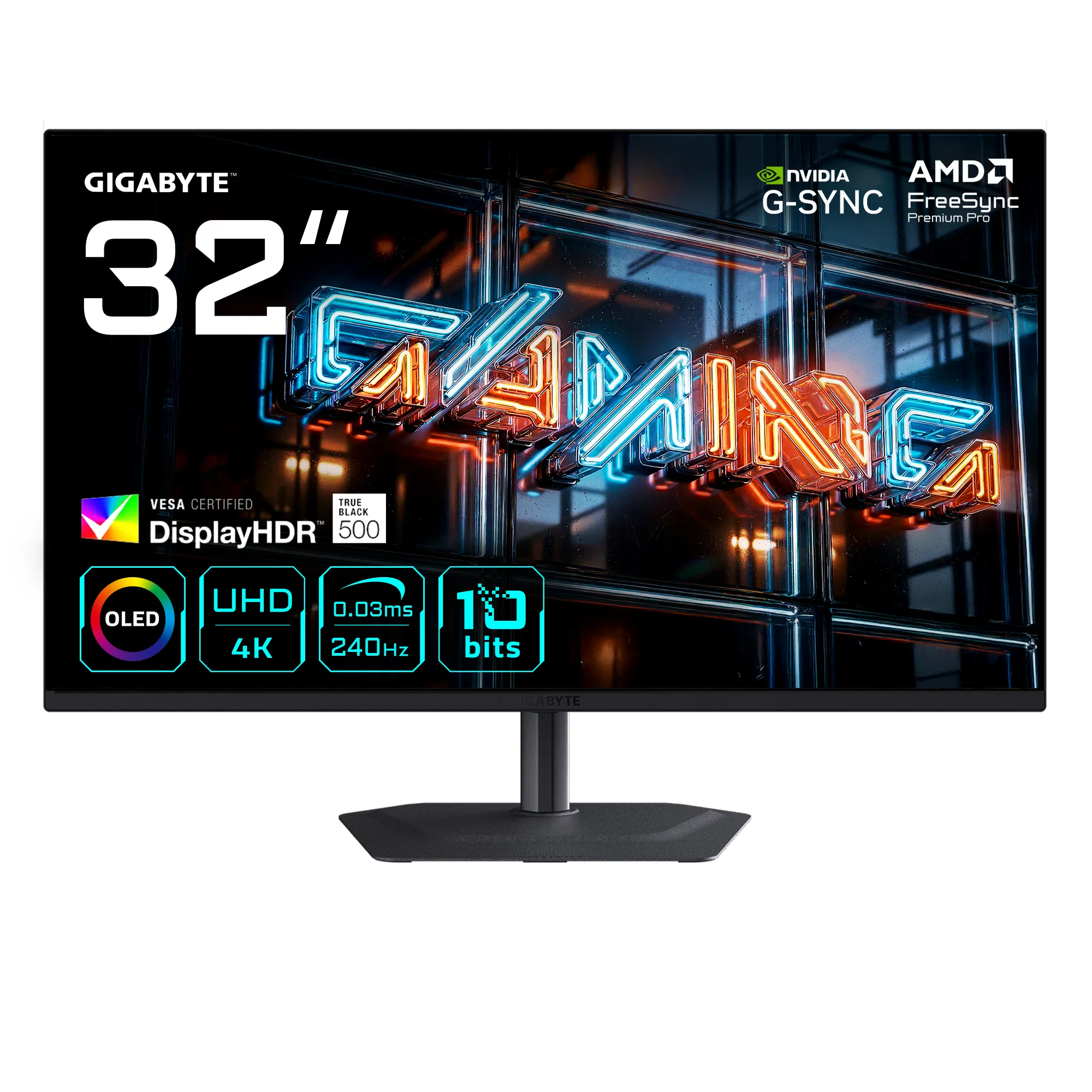 Gigabyte MO32U24 31.5" 4K UHD, OLED 240Hz Gaming Monitor with USB-C hub