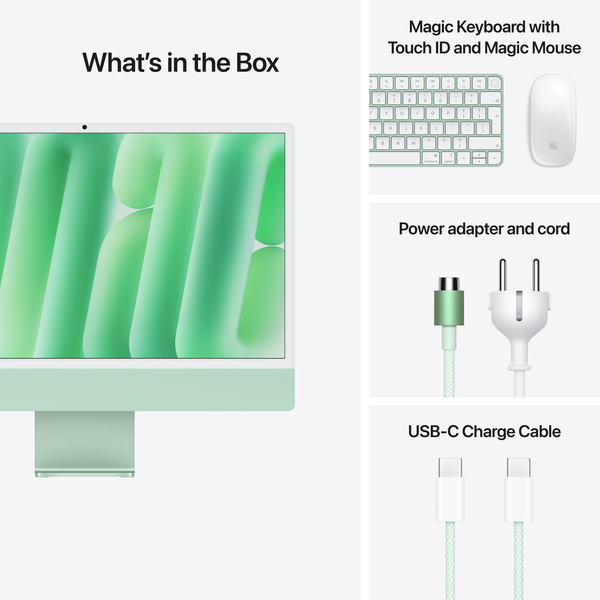 Apple iMac 24&quot; (M4 10C / 10C), 16GB, 256GB, MacOS - All-in-one, Green