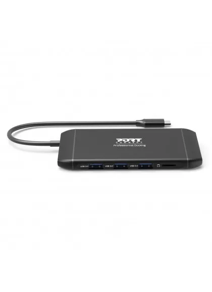 Port Designs USB-C Dual Screen Travel Docking Station 1 x 4K, 100W PD