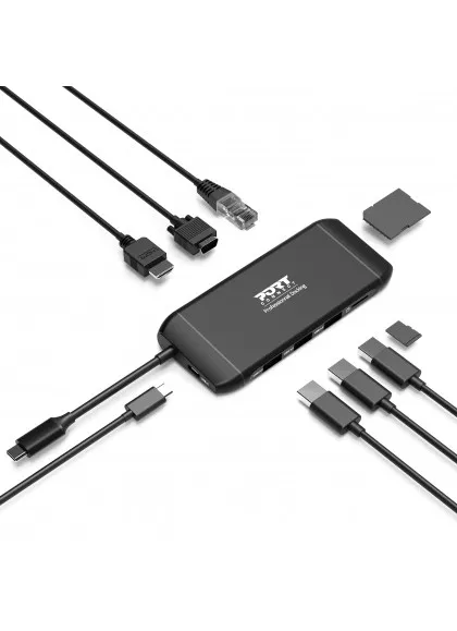 Port Designs USB-C Dual Screen Travel Docking Station 1 x 4K, 100W PD