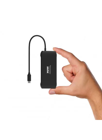 Port Designs USB-C Dual Screen Travel Docking Station 1 x 4K, 100W PD