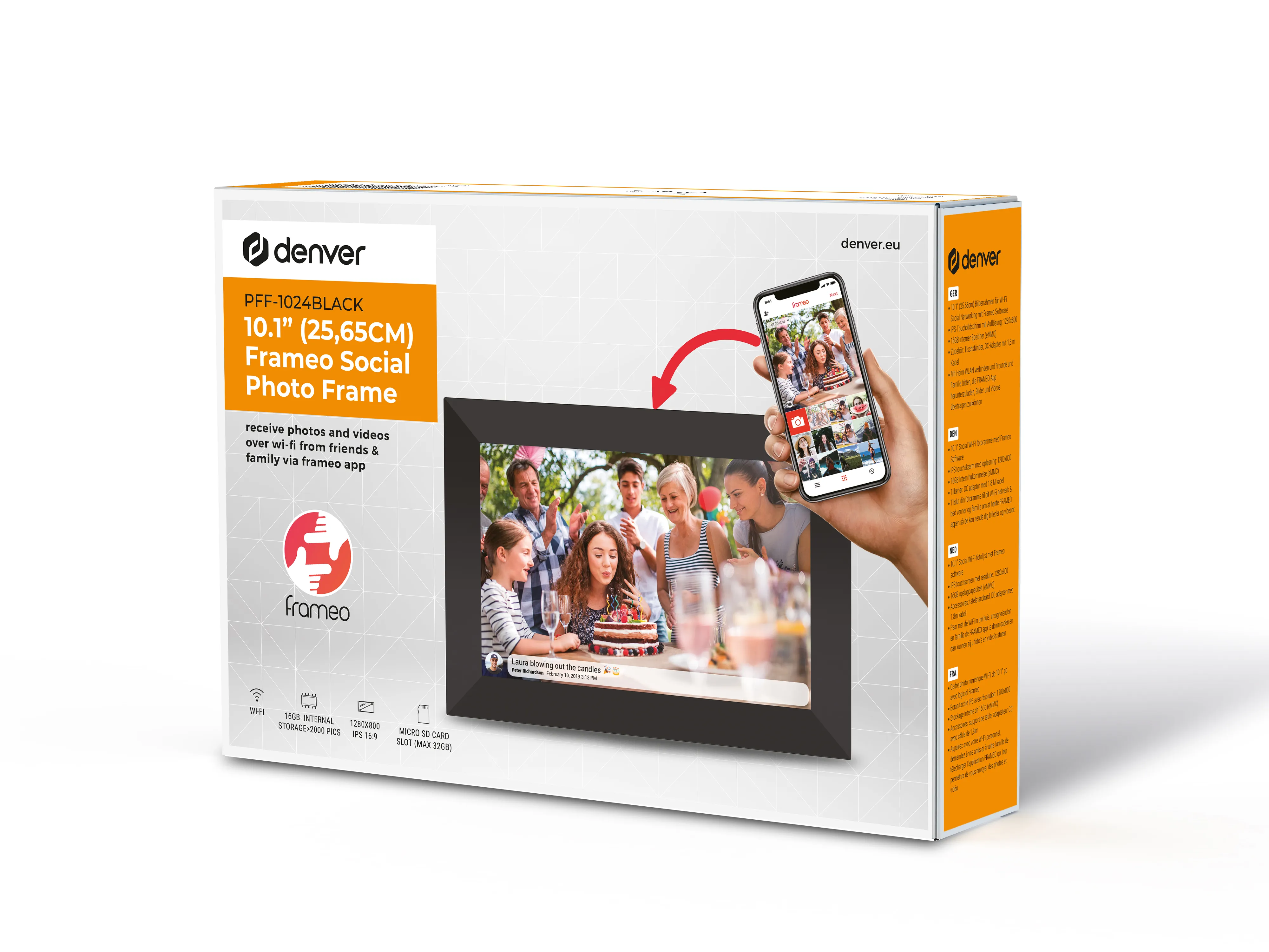 Denver Social PhotoFrame 10,1&quot; IPS Black