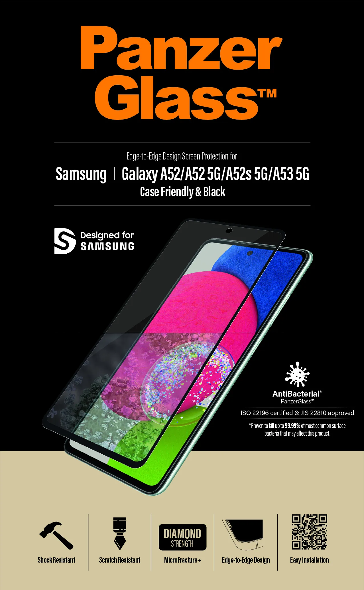 PanzerGlass Case Friendly, Galaxy A52 - Screen Glass