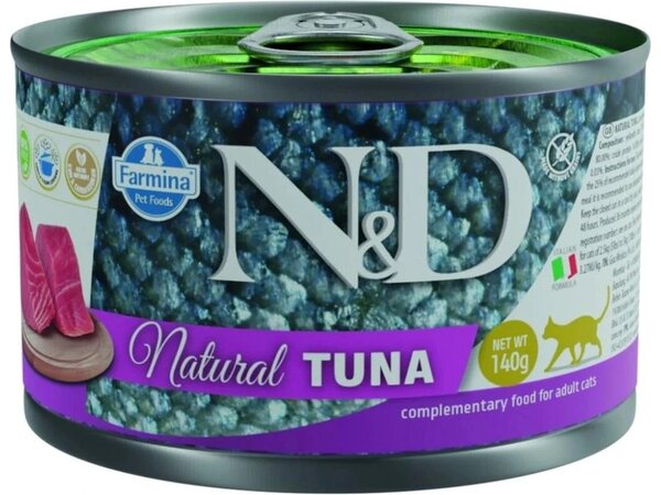 Farmina N&D Cat Natural Tuna, Wet food for cats, Adult, 140g