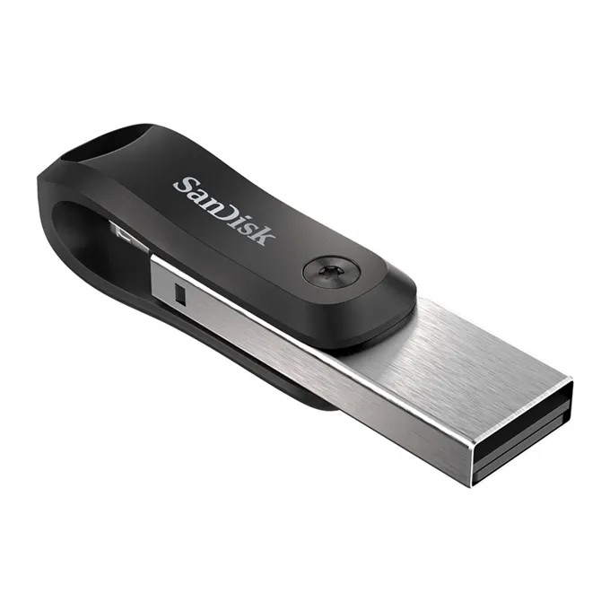 SanDisk iXpand Go USB-A / Lightning USB 3.2 Gen 1 128GB memory stick, Grey/Silver